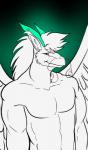 anthro clothed clothing male muscular muscular_anthro muscular_male solo topless hatarla mythology sckhar angel_dragon dragon mythological_creature mythological_scalie scalie digital_media_(artwork)