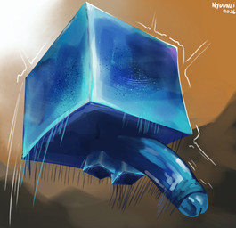balls big_penis blue_balls blue_glans blue_penis cube_balls erection foreskin genitals glans humanoid_genitalia humanoid_penis male motion_lines nude penis shaking solo trembling nyuunzi god_of_war sony_corporation sony_interactive_entertainment frank_(god_of_war) cube_creature goo_creature slime_(blob) 2026 hi_res