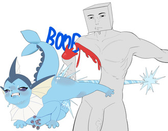 black_sclera blood blue_body blue_skin bodily_fluids clenched_teeth drooling duo ejaculation eye_roll female fin genital_fluids genitals grey_body grey_penis grey_skin high_pressure_cumshot male pawpads paws penis pupils saliva standing sweat sweaty_face tail teeth thick_tail vaginal_fluids vaginal_squirting vein veiny_penis white_pupils skeleton265 nintendo pokemon eeveelution generation_1_pokemon humanoid pokemon_(species) vaporeon 2026 hi_res