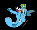 3_toes accessory anthro blue_body blue_skin book breasts cercus featureless_crotch feet female genitals green_hair green_sclera hair hair_accessory hairclip neomorph_(neopets) nipples no_pupils nude pussy reading simple_background solo tail tail_genitals tail_pussy toes transparent_background unusual_anatomy unusual_genitalia_placement unusual_pussy_placement unusual_tail wand lendri_mujina neopets fan_character sunihu_kilroy arthropod buzz_(neopets) neopet_(species) royal_neopet 2022 alpha_channel dated hi_res signature