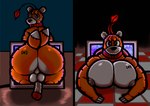 2_tails anthro balls big_butt big_pecs butt creepy doll genitals huge_butt looking_at_viewer looking_back male multi_tail multiple_forms muscular muscular_anthro muscular_male nipples pecs penis presenting presenting_hindquarters simple_background solo tail through_screen wide_hips gayguyfella creepypasta sega sonic_the_hedgehog_(series) tails_doll animate_inanimate canid canine fox living_doll mammal digital_media_(artwork)