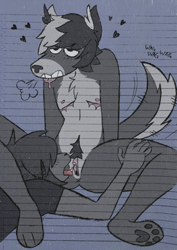 after_oral ambiguous_anthro ambiguous_gender andromorph andromorph/ambiguous anthro anus black_clothing black_hair black_pawpads black_shirt black_t-shirt black_topwear bodily_fluids chest_scar clitoris clothed clothed_ambiguous clothing cunnilingus drooling duo floating_heart fur genitals grey_body grey_fur grey_hair hair hair_over_eyes heart_symbol hearts_around_head humanoid_hands intersex intersex/ambiguous looking_pleasured mastectomy_scar nipples nude_andromorph nude_anthro oral pawpads pink_nipples pink_tongue pink_vulva pubes saliva saliva_string scar sex shirt t-shirt t_dick tail tail_motion tailwag tongue topwear vaginal vulva x_anus critteremitter august_(critteremitter) critter_(critteremitter) mammal murid murine rat rodent 2025 digital_media_(artwork) digital_painting_(artwork) hi_res painting_(artwork) traditional_media_(artwork) trans_(lore) trans_man_(lore) trans_woman_(lore)