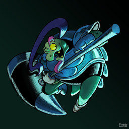 anthro armor beard briefs clothing eyebrows facial_hair hair hammer long_hair male mature_male pink_hair ponytail solo thick_eyebrows tools unconvincing_armor underwear warhammer puggymation deltarune undertale_(series) gerson gerson_boom_(deltarune) reptile scalie turtle 1:1