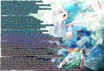 after_transformation aquarium blue_body blue_eyes caption fangs female feral fin frill_(anatomy) happy loss_of_speech mental_transformation multicolored_body musical_note musical_symbol open_mouth pink_nose pokemon_transformation solo species_transformation swimming symbol tail teeth transformation underwater vivarium water white_body thwillartz nintendo pokemon fan_character generation_7_pokemon pokemon_(species) primarina hi_res story