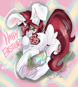 2014 anal anal_insertion anal_penetration animal_ears blush butt buttplug cutie_mark easter egg english_text equine female feral fur grass green_eyes grin hair holidays hooves horn insertion looking_at_viewer mammal my_little_pony original_character penetration pussy pussy_juice rabbit_ears sex_toy skuttz solo tail_plug text two_tone_hair unicorn white_fur
Rating: Explicit
Score: 8
User: lemongrab
Date: April 21, 2014
