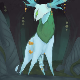 animal_genitalia animal_penis antlers balls blue_penis bone equine_genitalia equine_penis feral forest gem genital_piercing genitals glowing horn male musk penis penis_piercing piercing plant rock skull skull_head solo tree vines glibnel slay_the_spire_2 ceremonial_beast_(slay_the_spire_2) deer mammal hi_res