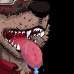 bodily_fluids drooling mouth_shot open_mouth saliva teeth tongue burgundy_wolf canid canine canis mammal wolf aseprite_(artwork) digital_media_(artwork) pixel_(artwork) nonbinary_(lore)