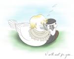 beak blonde_hair clothing duo eyes_closed female feral hair hat headgear headwear male romantic romantic_couple scarf sleeping sound_effects text vowelless vowelless_sound_effect zzz dracovar_valeford avian bird 2012 english_text monochrome