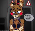 anthro blue_eyes bow_(feature) bow_tie clothing freddy_mask_(fnaf) hat headgear headwear machine male mask solo text top_hat toy-bonnie five_nights_at_freddy's five_nights_at_freddy's_2 scottgames freddy_(fnaf) toy_freddy_(fnaf) animatronic robot english_text