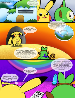 anthro balls big_butt biped building butt clothes_on_floor dialogue dildo dirty_room duo genitals house kerchief looking_around male nude penis pride_color_banner profanity sex_toy text thick_thighs thought_bubble window tepigfan101 nintendo pokemon pokemon_mystery_dungeon spike_chunsoft calvin_(tepigfan101) casey_(tepigfan101) generation_1_pokemon generation_8_pokemon grookey pikachu pokemon_(species) absurd_res comic english_text hi_res
