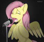 digital_media_(artwork) electronics equid equine exploitable eyes_closed feathered_wings feathers female feral fluttershy_(mlp) friendship_is_magic hair hasbro hi_res howl_echoes mammal microphone my_little_pony mythological_creature mythological_equine mythology open_mouth pegasus pink_hair singing solo tongue wings yellow_body yellow_feathers