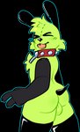 anthro balls blush collar genitals green_balls looking_at_viewer male nude solo thick_thighs tongue tongue_out wide_hips mxnster_fxcker invader_zim nickelodeon gir_(invader_zim) canid canine canis domestic_dog mammal alpha_channel digital_media_(artwork) hi_res