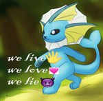 anthro blue_body blue_pawpads blue_tail heart_symbol pawpads semi-anthro solo tail text walking umbraunderscore blue_smurf_cat nintendo pokemon smurf_cat eeveelution generation_1_pokemon pokemon_(species) vaporeon absurd_res english_text hi_res