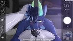 abs anthro anthro_on_anthro anthro_penetrated anthro_penetrating bed bedroom blue_body blurred_background blush bodily_fluids body_part_in_mouth camera_view cum cum_in_mouth cum_inside deep_throat dominant dominant_anthro dominant_male duo ear_piercing facial_piercing fellatio fur furniture genital_fluids genitals green_eyes hand_on_head horn humiliation inside looking_at_viewer male male/male muscular muscular_anthro muscular_male nose_piercing nose_ring nude nude_anthro nude_male on_bed oral oral_penetration penetration penile penile_penetration penis penis_in_mouth piercing pubes recording red_penis ring_piercing sex submissive submissive_anthro submissive_male text white_body white_fur wheatleyy wheatley_gray canid canine canis kobold mammal scalie wolf 2025 digital_drawing_(artwork) digital_media_(artwork) english_text hi_res