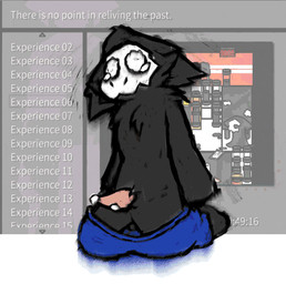 anthro bodily_fluids bottomwear bottomwear_down clothed clothing cum game_screen genital_fluids male pants pants_down partially_clothed sad screaming solo sirunfurr changed_(video_game) puro_(changed) goo_creature animated meme