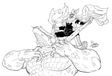 ambiguous_gender anthro boots clothing duo eyewear fight footwear gloves goggles hair handwear long_hair male mask muscular muscular_male scarf shoes size_difference strangling superhero boo3 spex_(boo3) crocodile crocodilian lagomorph leporid mammal rabbit reptile scalie monochrome nonbinary_(lore)