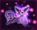 abstract_background female feral forehead_gem forked_tail fur gem pink_body pink_fur red_eyes solo tail tongue tongue_out unusual_anatomy unusual_tail astralia_(art) nintendo pokemon eeveelution espeon generation_2_pokemon pokemon_(species) hi_res