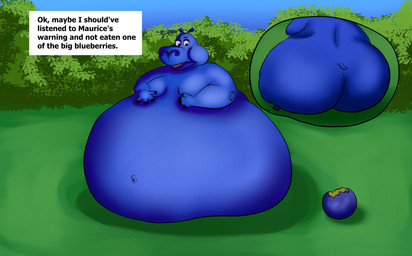 anthro belly big_belly big_butt blueberry_inflation body_expansion butt female inflation overweight overweight_female solo wide_hips charl33 dreamworks madagascar_(series) gloria_(madagascar) absurd_res hi_res
