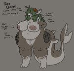 accessory anthro arm_spikes belly belly_overhang big_belly big_breasts biped breasts curvy_figure featureless_crotch female flower flower_in_hair genitals green_hair hair hair_accessory hip_stone huge_breasts huge_hips huge_thighs leaf leaf_hair navel nipples non-mammal_breasts non-mammal_navel non-mammal_nipples nude overweight overweight_anthro overweight_female plant plant_hair pseudo_hair pussy shark_tail shoulder_spikes simple_background slightly_chubby solo spikes spikes_(anatomy) stick_in_hair stretch_marks tail text thick_thighs voluptuous wide_hips yellow_eyes mexifurfoof tara_quaker_(mexifurfoof) elemental_creature fish mammal marine mineral_fauna shark digital_drawing_(artwork) digital_media_(artwork)