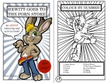 anthro antlers blonde_hair camp clothed clothing coloring_book dildo ear_piercing ear_ring hair horn how_to_draw male piercing rainbow ring_piercing sex_toy solo text topless mitti jackalope lagomorph leporid mammal rabbit english_text source_request