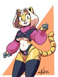 anthro breasts clothing cropped_hoodie female hoodie machine medium_breasts solo thick_thighs thong topwear under_boob underwear wide_hips senorkah meme_clothing paggi_outfit domestic_cat felid feline felis mammal robot 2024 hi_res meme