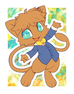3_toes 4_fingers bow_tie brown_body brown_fur cheek_tuft clothing facial_tuft feet feral fingers fur head_tuft looking_at_viewer male open_mouth shirt simple_background solo teal_eyes toes tongue topwear tuft extyrannomon_(artist) nintendo pokemon generation_1_pokemon legendary_pokemon mew_(pokemon) pokemon_(species) 2019 hi_res