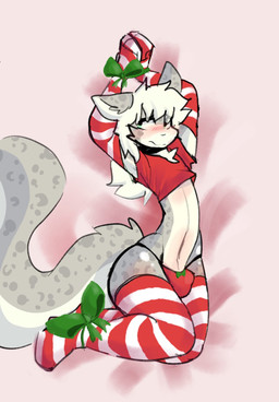 anthro belly_blush blush body_blush bound bulge clothing detailed_bulge femboy male panties small_waist solo underwear unknown_artist selene_(selene) felid feline mammal pantherine snow_leopard hi_res