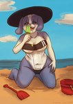 anthro beach black_nose breasts bucket clothing container female food fur grey_body grey_fur licking narrowed_eyes one-piece_swimsuit popsicle popsicle_melting sand seaside shovel solo summer_hat swimwear tongue tongue_out tools translucent translucent_clothing translucent_swimwear white_body white_fur d13w0tt_(artist) dogs_in_space gris_swimsuit meme_clothing netflix nomi_(dogs_in_space) hi_res meme