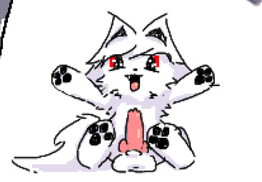 animal_genitalia animal_penis balls canine_genitalia canine_penis erection excited_expression feral fur genitals hair happy innocent_expression knot looking_at_viewer male nude open_mouth pawpads paws penis red_eyes sheath simple_background smile solo tail white_body white_fur nofood_nodrinks big_fox canid canine fox mammal aliasing digital_drawing_(artwork) digital_media_(artwork)