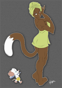 ambiguous_gender anthro brush duo female half-closed_eyes narrowed_eyes towel towel_on_head wendel_fragoso domestic_cat felid feline felis mammal murid murine rat rodent absurd_res hi_res