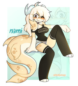 anthro breasts clothed clothing female hair smile solo tail text alice_dipodomys conditional_dnp mythology nami_(teranen) cetacean dolphin dragon hybrid mammal marine mythological_creature mythological_scalie oceanic_dolphin orca scalie toothed_whale digital_media_(artwork) hi_res