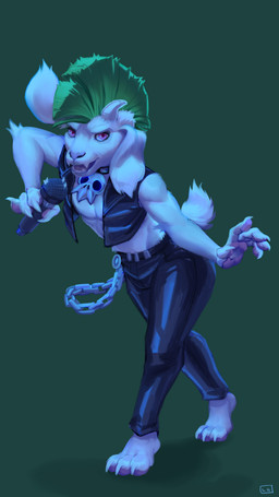 3_toes 5_fingers alternative_fashion anthro barefoot claws clothed clothing electronics feet fingers fur hair horn leather looking_at_viewer male microphone mohawk plantigrade punk simple_background singing smile solo tail toe_claws toes white_body white_fur ferrilo deltarune undertale_(series) ralsei bovid caprine darkner goat mammal monster 2025 4k 9:16 absurd_res colored digital_media_(artwork) hi_res shaded