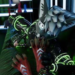 animal_genitalia animal_penis anthro armwear balls black_latex canine_genitalia canine_penis claws clothed clothing cuffs_(clothing) digit_ring drone dronesuit duo erection feet foot_fetish foot_focus foot_lick foot_play genitals glistening glistening_body jewelry latex latex_armwear latex_clothing latex_legwear latex_skinsuit legwear licking male male/male pawpads paws penile penis reflection ring sheath skinsuit tight_clothing toe_claws toe_ring toes tongue worship ellerisntactive isaacjexo jex rexouium 3d_(artwork) absurd_res digital_media_(artwork) hi_res
