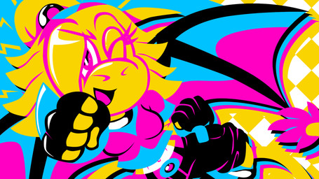 action_pose anthro bangs belt belt_buckle boots bottomwear bracelet buckle cargo_shorts checkered checkered_background clothing electricity eyebrows feathered_tail feathers female fingerless_gloves fist_pump flying footwear gloves hair handwear jewelry lightning_bolt_marking long_tail magenta_eyes necklace one_eye_closed pattern_background ponytail pose prehensile_tail raised_eyebrow shirt shoes short_hair shorts simple_background solo spread_wings tail tied_hair topwear two_toned_body wings wink yellow_body spdy4 cartoon_network_palette_challenge mythology arrow_(spdy4) arrow_the_dragon arrow_xiang_long couatl dragon eastern_dragon feathered_scalie feathered_snake hybrid mythological_creature mythological_scalie reptile scalie snake 2022 absurd_res digital_drawing_(artwork) digital_media_(artwork) flat_colors hi_res lineless restricted_palette