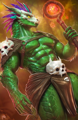 abs anthro biceps bone bone_mask bottomwear clothing feathered_headdress green_body green_scales harness harness_ring holding_object holding_staff logo loincloth male mask muscular muscular_anthro muscular_male pecs pupils scales skull skull_accessory skull_mask slit_pupils solo staff tribal vein veiny_muscles yellow_eyes drakaar terraria witch_doctor_(terraria) lihzahrd lizard reptile scalie 2026 artist_logo digital_media_(artwork) hi_res portrait three-quarter_portrait watermark