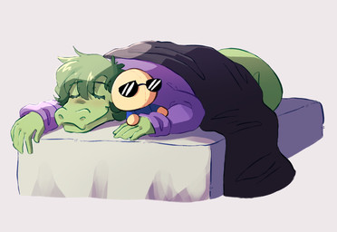5_fingers abstract_background anthro bed bedding blanket clothing eyes_closed female fingers furniture green_body green_hair green_scales hair hoodie long_tail lying on_bed on_front ooks plushie scales short_hair sleeping smile snout solo tail topwear paperloops cavemanon_studios i_wani_hug_that_gator inco_(iwhtg) olivia_halford baryonyx dinosaur prehistoric_species reptile scalie spinosaurid theropod 2024 digital_drawing_(artwork) digital_media_(artwork) hi_res