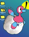 ambiguous_gender diaper feces file_folder onomatopoeia pooping soiled_diaper soiling soiling_diaper solo sound_effects text unclean_diaper used_diaper rapoof nintendo pokemon generation_2_pokemon pokemon_(species) porygon2 absurd_res hi_res