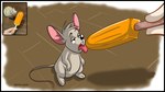 3_toes ambiguous_gender anthro anthrofied barefoot biped black_nose border buckteeth comparison disembodied_hand duo eyebrows feet feral food fur grey_body grey_fur grey_inner_ear_fluff half-closed_eyes head_tuft holding_object inner_ear_fluff innuendo licking licking_popsicle male narrowed_eyes navel nude open_mouth pink_inner_ear plantigrade popsicle real round_ears shadow silly_face size_difference smaller_anthro standing teeth teeth_showing toes tongue tongue_out tuft white_border dutch_(artist) human mammal mouse murid murine rodent 2021 digital_media_(artwork) hi_res photography_(artwork) redraw reference_image signature