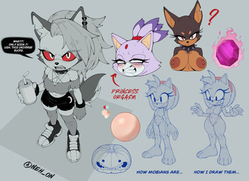 accessory ahegao anthro areola big_breasts big_ears black_nose bottomwear breasts brown_areola brown_body brown_fur brown_nipples can cheek_tuft cleavage clenched_teeth clothed clothing collar container dialogue ear_piercing eyelashes facial_tuft feet female footwear forehead_gem fur gem group hair hair_accessory hairband head_tuft holding_can holding_container holding_object legwear looking_at_viewer looking_pleasured navel nipples notched_ear open_mouth piercing purple_body purple_fur question_mark red_eyes red_sclera shoes short_hair shorts speech_bubble spiked_collar spikes talking_to_viewer teeth text thick_thighs thigh_highs topwear tuft white_body white_eyes white_fur wide_hips yellow_eyes neh_on hellaverse helluva_boss mythology sega sonic_the_hedgehog_(series) amy_rose blaze_the_cat fan_character loona_(helluva_boss) canid canid_demon canine canis demon domestic_cat domestic_dog eulipotyphlan felid feline felis hedgehog hellhound mammal mythological_canine mythological_creature hi_res