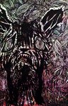 abstract_background ambiguous_gender anthro fur horror_(theme) open_mouth sharp_teeth solo spiral_eyes surrealism teeth vent_art naircat mammal unknown_species 2012