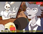 anthro baby black_bars caught caught_in_the_act detailed_background female interview livestream male text young charmerpie conditional_dnp beastars haru_(beastars) legoshi_(beastars) louis_(beastars) 2025 letterbox