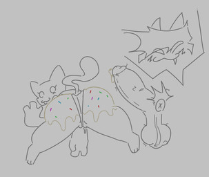 balls big_balls big_penis blush blush_lines bodily_fluids cat_tail disembodied_penis duo eyelashes fangs female food food_fetish food_on_body food_on_butt food_play genital_fluids genitals hair icing_on_body looking_back male male/female owo penis precum pubes pubes_under_foreskin sprinkles sprinkles_on_butt stray_pubes tail teeth vaginal poundfulpanda nyan_cat_(copyright) nyan_cat domestic_cat felid feline felis humanoid mammal meme sketch