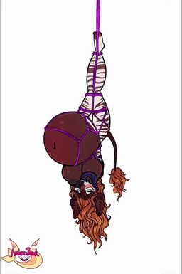 anthro bdsm belly belly_blush big_belly big_breasts blush body_blush bondage bound breasts brown_body brown_fur cloven_hooves female fur glistening hair hanging_belly hanging_breasts hanging_by_legs hooves huge_belly inner_ear_fluff looking_at_viewer moan navel outie_navel pregnant pregnant_anthro pregnant_female prehensile_tongue purple_tongue red_hair restraints rope rope_around_belly rope_around_leg rope_bondage rope_harness seafoam_eyes solo striped_arms striped_legs suspension suspension_bondage swinging tail tail_tuft thinning_fur_on_belly tongue tongue_out tuft upside_down white_body white_fur ambershark mayternity_2026 genevieve_lykelle giraffid mammal okapi 2d_animation animated short_playtime sound video watermark