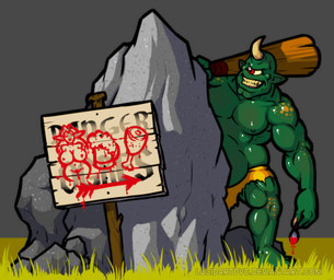 1_eye big_breasts big_muscles breasts club_(weapon) female male melee_weapon muscular muscular_humanoid muscular_male not_furry slightly_chubby solo weapon lucidartdvc cyclops elf humanoid ogre
