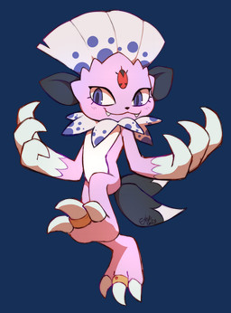 ambiguous_gender anthro claws colored-in digit_ring fangs feathers feet fur jewelry male paws pink_body pink_fur purple_eyes ring smile soles solo tail teeth toe_ring toes zyhe nintendo pokemon kerolink generation_4_pokemon pokemon_(species) weavile alpha_channel colored_line_art full-length_portrait hi_res portrait shaded signature