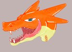 ambiguous_gender eye_contact feral jaws licking long_tongue looking_at_another mouth open_mouth solo teeth tongue black_hole_absol mythology nintendo pokemon charizard dragon generation_1_pokemon mythological_creature mythological_scalie pokemon_(species) scalie