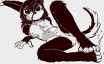 anthro breasts butt feet female fur genitals hair lying navel nude on_back pussy reclining simple_background small_breasts solo spread_legs spreading young smekbo latchkey_kingdom rose_(latchkey_kingdom) yuman hi_res