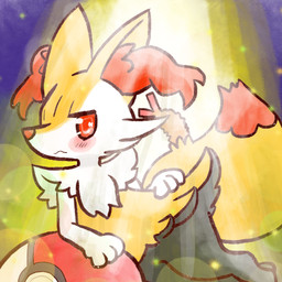 :3 ambiguous_anthro ambiguous_gender anthro biped blush digitigrade dipstick_tail food front_view hand_on_hip looking_at_viewer lying markings object_in_tail on_side pokeball pose shrimp_(food) solo sparkles spotlight tail tail_markings annyui0611 nintendo pokemon braixen canid generation_6_pokemon mammal pokemon_(species) 1:1 2022 digital_drawing_(artwork) digital_media_(artwork) full-length_portrait hi_res japanese_description portrait translated_description