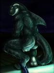 anthro backsack balls biceps black_body black_skin blue_eyes butt clothed clothing clothing_around_one_leg countershading feet fin flaccid genitals humanoid_feet humanoid_genitalia humanoid_penis looking_at_viewer looking_back male muscular muscular_anthro muscular_male night nude outside partially_clothed paws penis plantigrade rear_view smile solo speedo swimming_pool swimwear underwear underwear_around_one_leg underwear_down water wet white_balls white_body white_skin dream_and_nightmare toumal toumal_(character) cetacean dolphin mammal marine oceanic_dolphin orca toothed_whale 2014 3:4 absurd_res hi_res