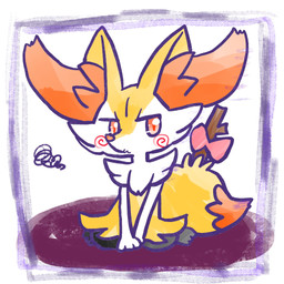 ambiguous_anthro ambiguous_gender anthro biped blush border bow_ribbon digitigrade dipstick_tail emanata front_view frustration_cloud hands_between_legs looking_at_viewer markings pursed_lips simple_background sitting snout solo spiral_blush tail tail_markings wariza white_border annyui0611 nintendo pokemon braixen canid generation_6_pokemon mammal pokemon_(species) 1:1 2024 digital_drawing_(artwork) digital_media_(artwork) full-length_portrait hi_res japanese_description portrait translated_description